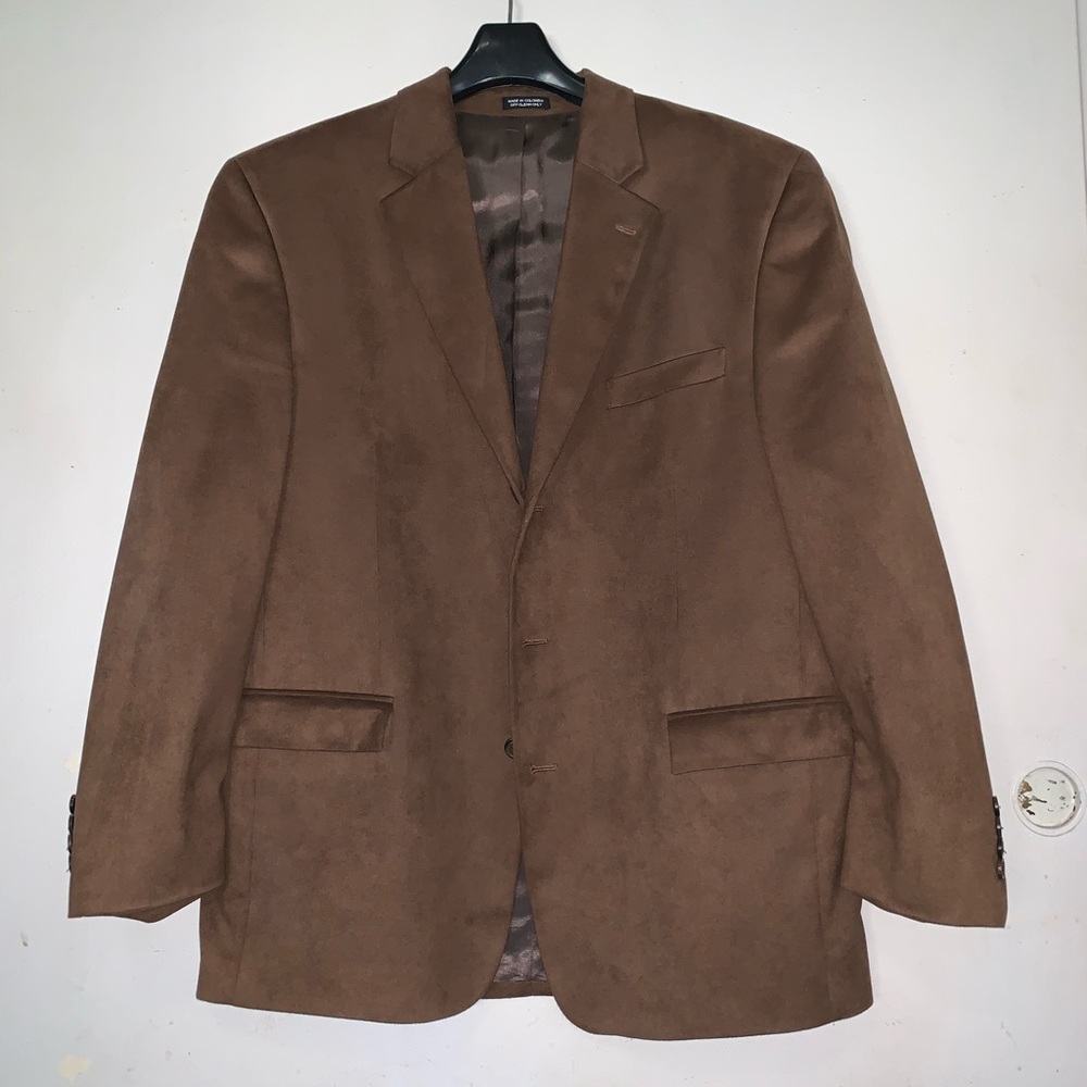 Brown Gianfranco Ruffini Suede Blazer Jacket 44R